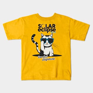 Purrfect alignement - Solar Eclipse 2024 Kids T-Shirt